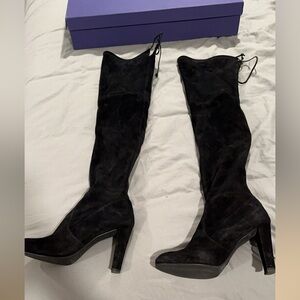 Stewart Weitzman black suede  boots